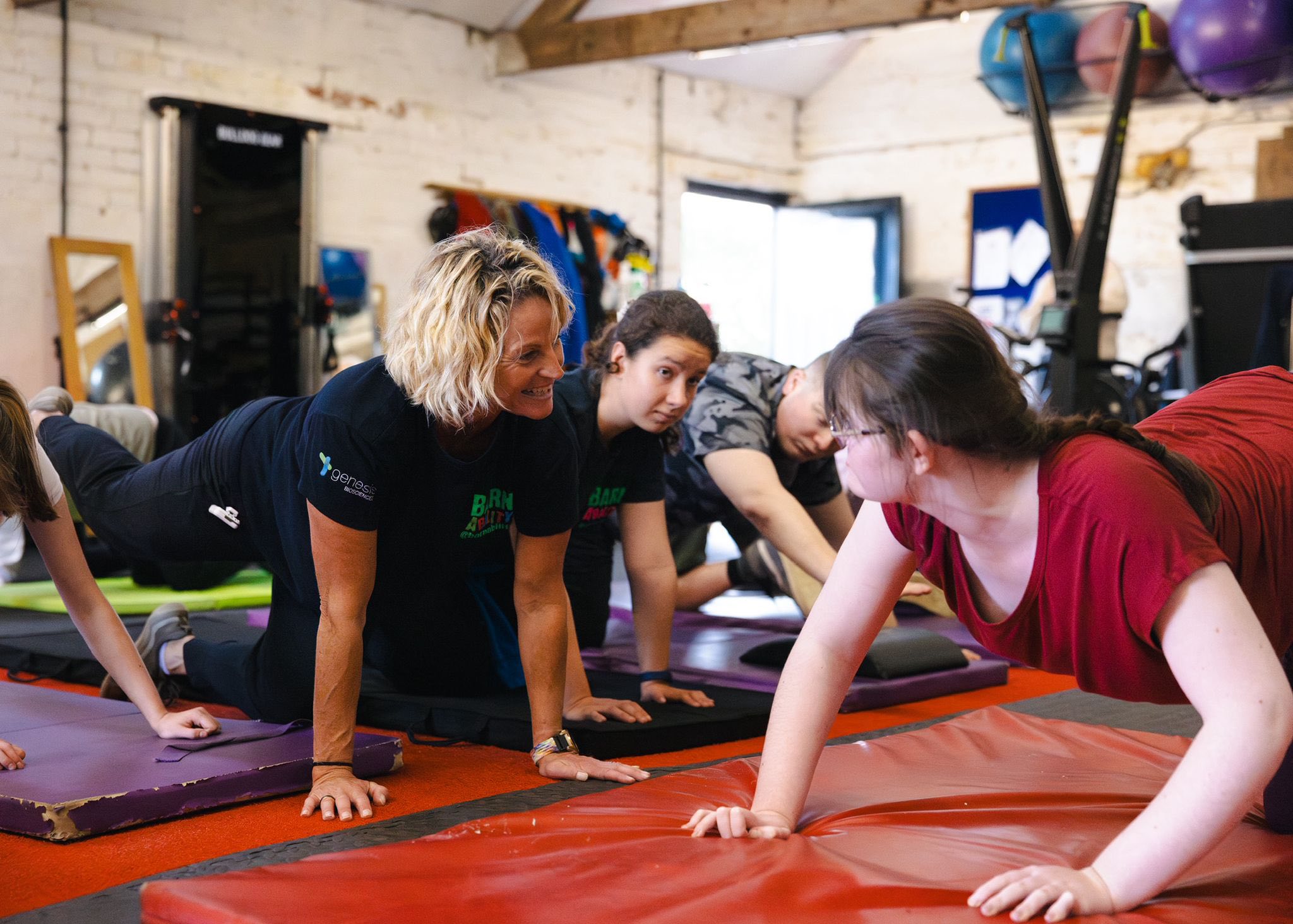 People participating in inclusive community fitness activities